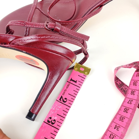 Zara women leather strappy heel sandals red size 10 - Picture 15 of 15